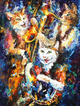 Jamming Cats 2 by Leonid Afremov