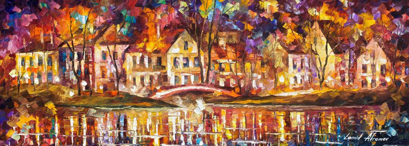 Bridge Of The Old Village by Leonid Afremov