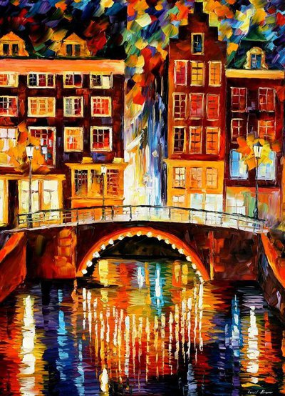 Amsterdam - Little Bridge by Leonid Afremov