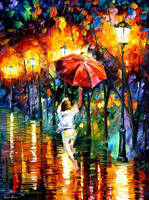 Red Umbrella by Leonid Afremov