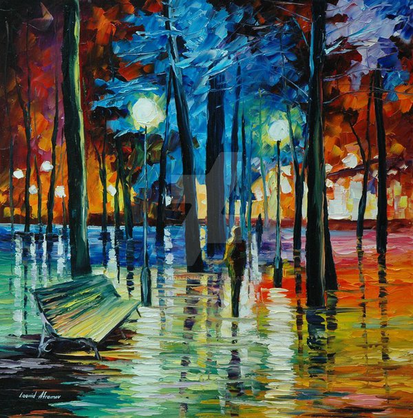 Blue Reflections by Leonid Afremov by Leonidafremov Blue Reflections by Leonid Afremov by Leonidafremov