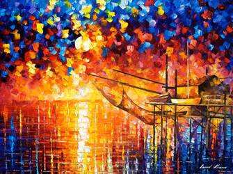 Wooden Dock by Leonid Afremov