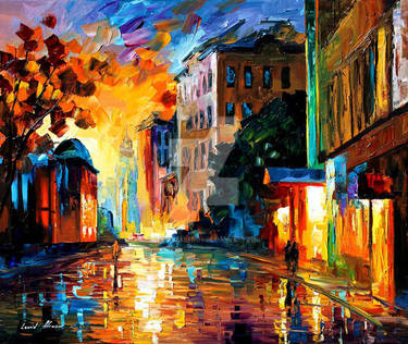 Yellow Town by Leonid Afremov