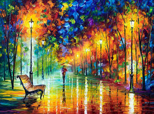 Stroll In The Fog by Leonid Afremov