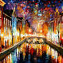 Night Amsterdam by Leonid Afremov