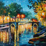 Amsterdam's Reflections by Leonid Afremov