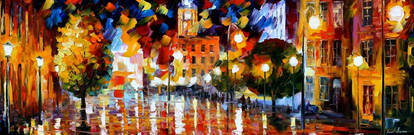 The Square Of Reflections by Leonid Afremov