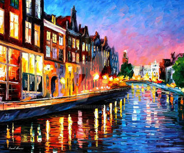 Amsterdam - Sunday Night by Leonid Afremov