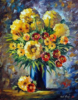 YELLOW FLOWERS BY LEONID AFREMOV