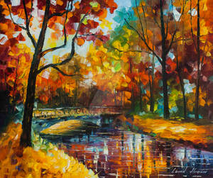 Forest Stream Under The Bridge by Leonid Afremov