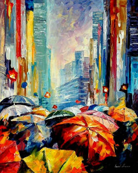 Umbrellas by Leonid Afremov