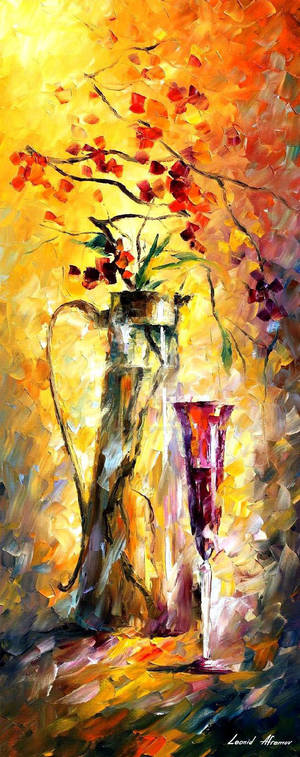 Flowers And Red Wine by Leonid Afremov