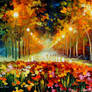 Alley Of Roses by Leonid Afremov