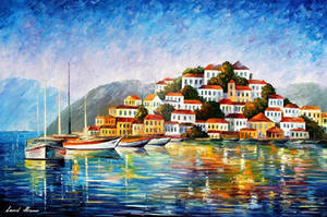 Morning In The Harbor by Afremov Studio
