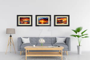 Set Of 3 Framed Seascapes