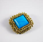 Turquoise Cabochon Brooch by ywdy