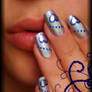 blue hearts nails