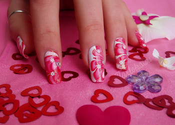 valentine's day nail art