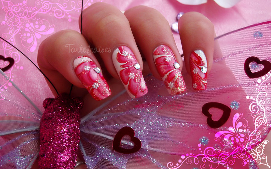valentine's day nail art 2