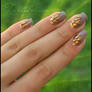 nail art brown flowers