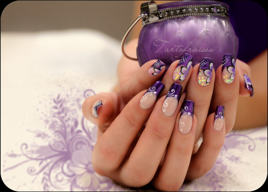 misc purple nail art
