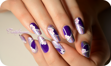 Purple holographic nails