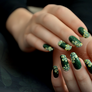 3d green acrylic nails