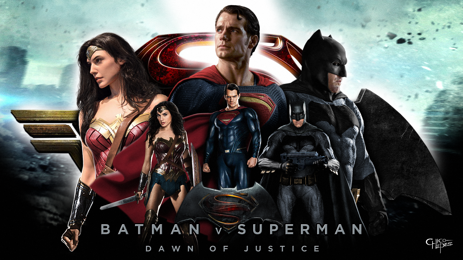 Batman, Superman and Wonder Woman - Wallpaper by LoganChico on DeviantArt Batman, Superman and Wonder Woman - Wallpaper by LoganChico on DeviantArt