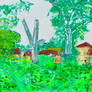 WassandHall outbuildings2026 oilonplyboard 92x61cm