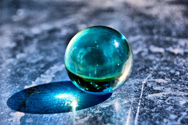 glass ball on metal