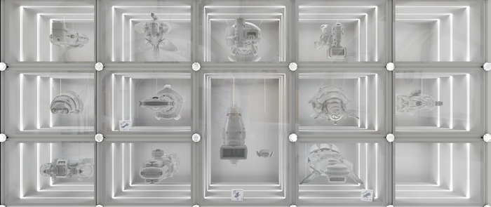 Display cabinet of spaceships