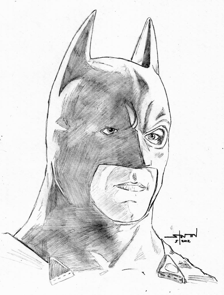 Batman Portrait Simple Batman pencil portrait by StevenWilcox on DeviantArt