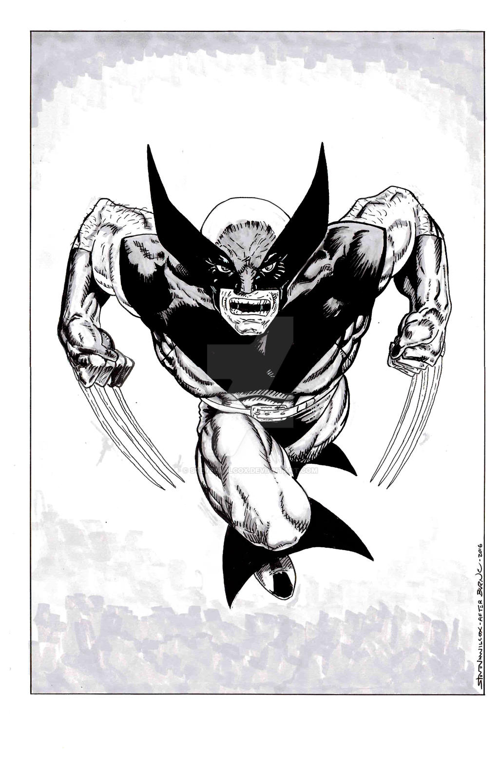 Wolverine 17 John Byrne Recreation Grey Scale