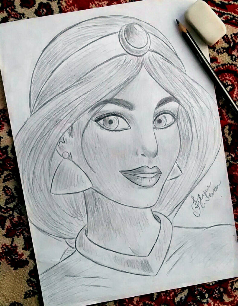 Disney Princess - Jasmine - Real Life (Sketch) by filipeoliveira ...