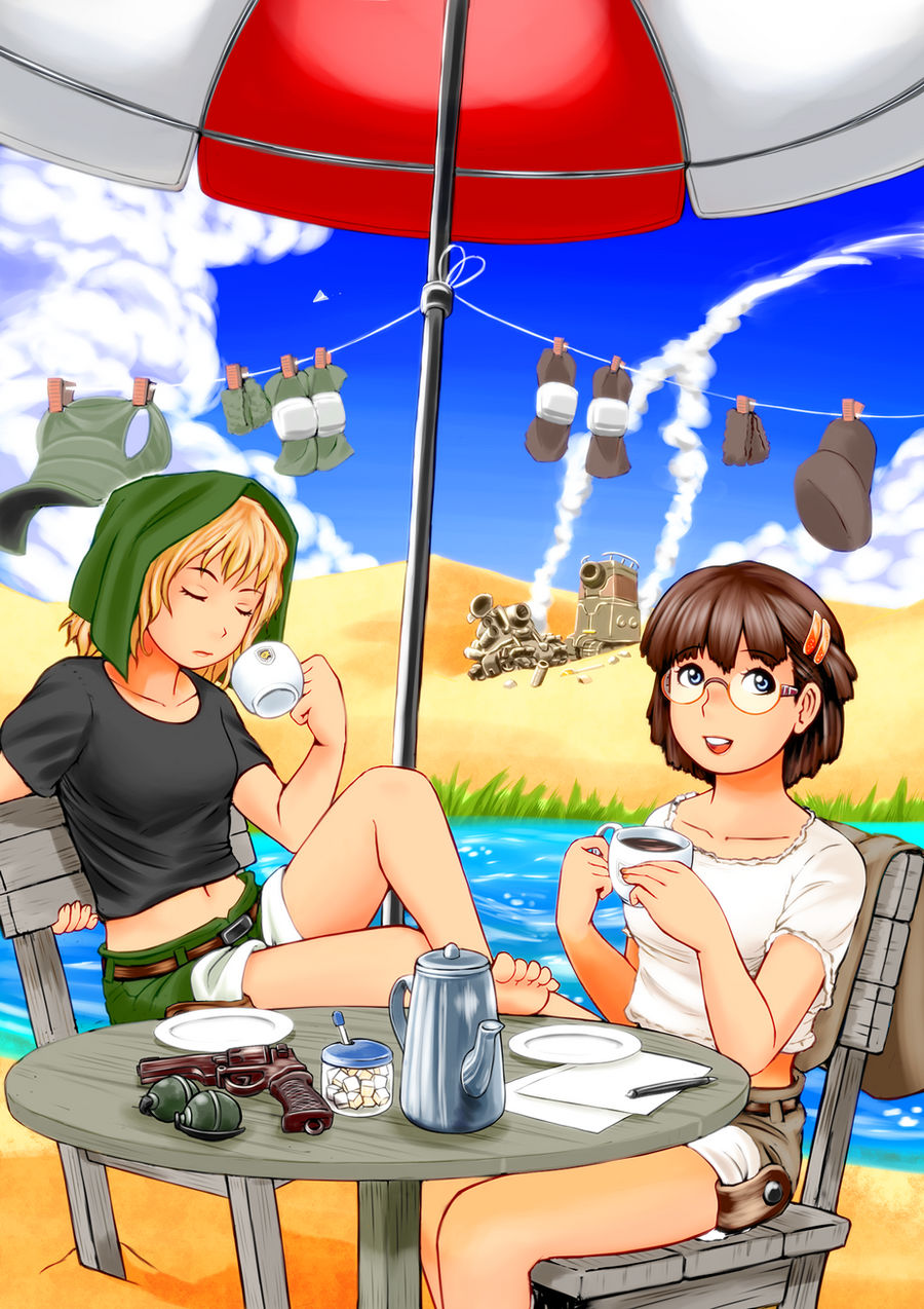 Eri and Fio -Coffee Break- by laoyue