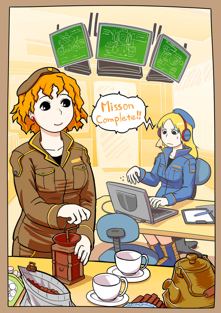 meg and Sophie -Coffee Break- by laoyue