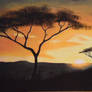 African sunset by Deborah Gray,  acrylic, location