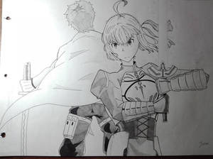 Arturia Pendragon and Shirou Emiya Muramasa