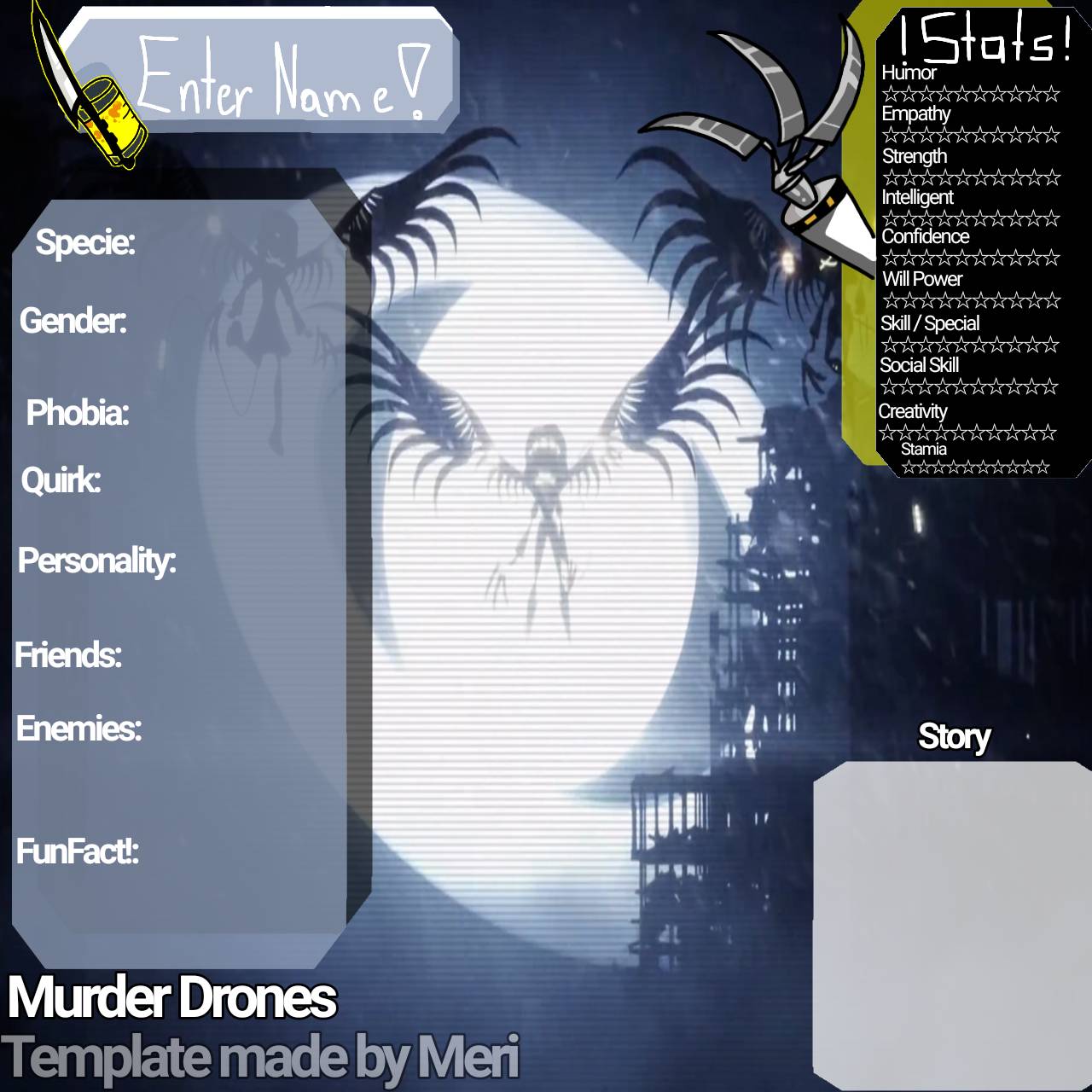 Murder Drones Template by MeriSaphire3 on DeviantArt Murder Drones Template by MeriSaphire3 on DeviantArt