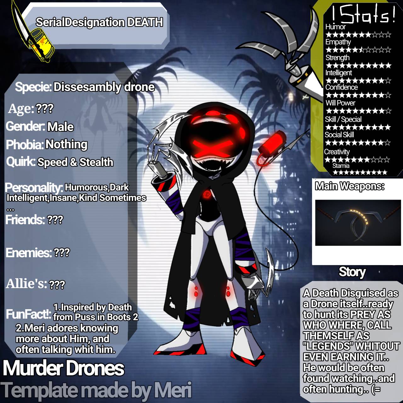 First post in this sub, so here is my oc Serial designation prototype G!  (Hopefully next week I join the oc battle) : r/MurderDrones