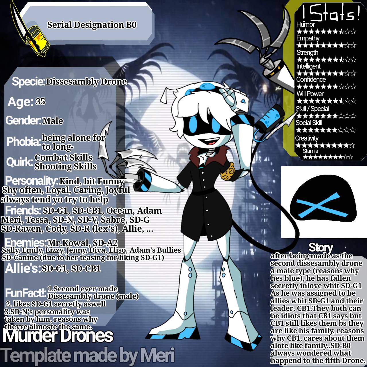 First post in this sub, so here is my oc Serial designation prototype G!  (Hopefully next week I join the oc battle) : r/MurderDrones