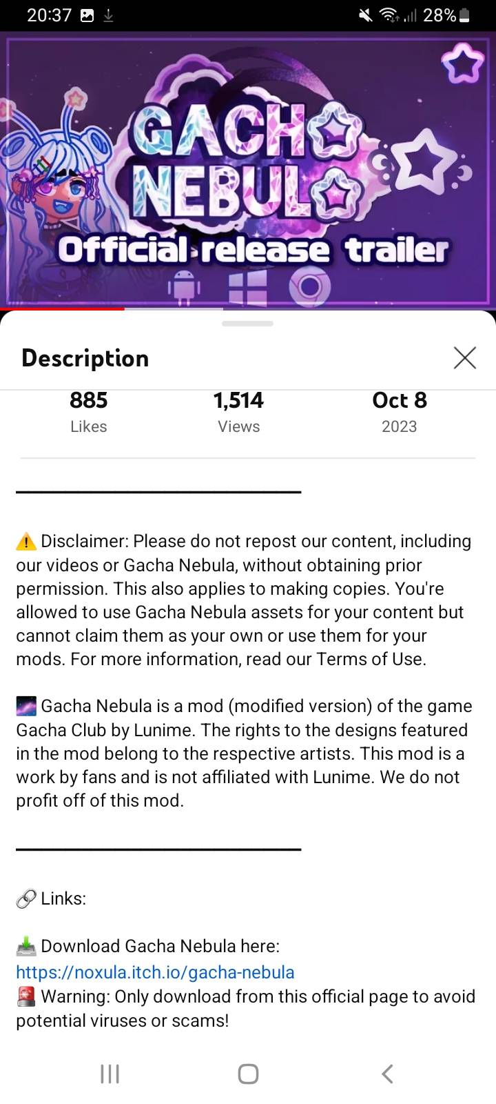 Some of Gacha Nebula's assets and info about the upcoming mod