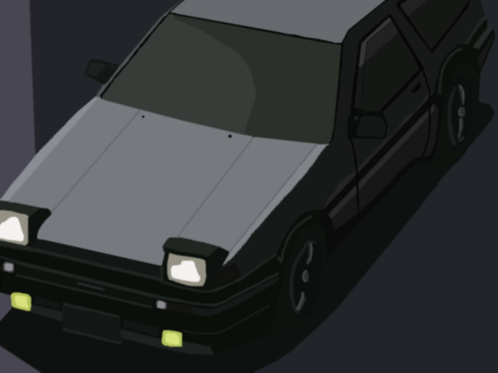 Ae86 from anime initial d with smz s-3d tuning