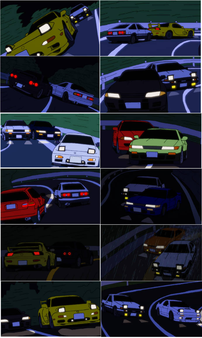 Initial D Races In Order Initial D Battles Collage 1 by RaphaelIsSoAwesome on DeviantArt