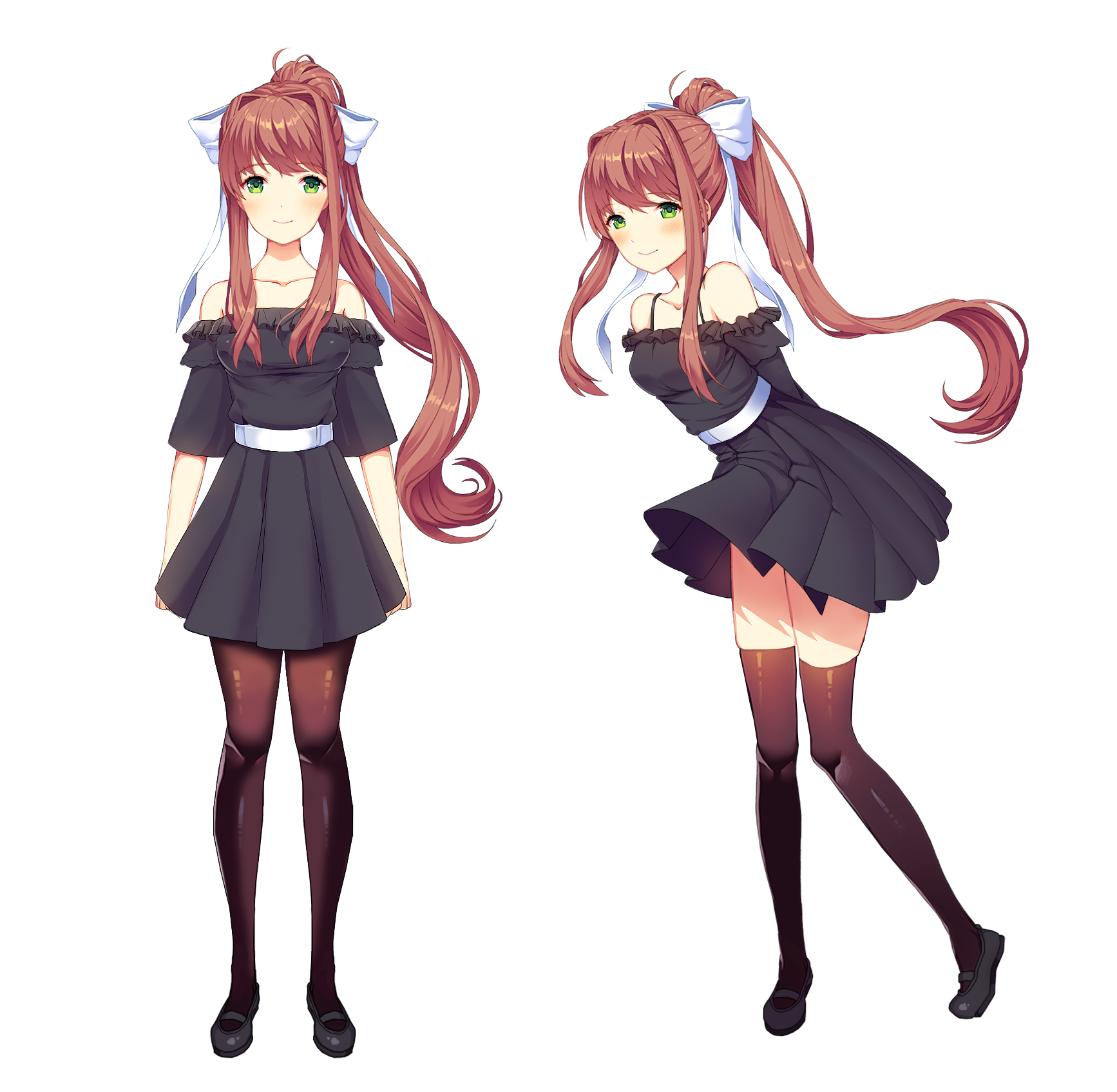 Monika Black Dress Full Body Sprites - by GwendySC by GwendolyX10 on  DeviantArt