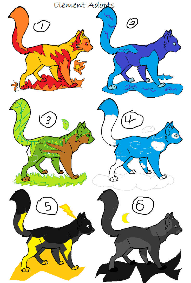 Elemental Cat Adopts by UnknownArtist10 on DeviantArt
