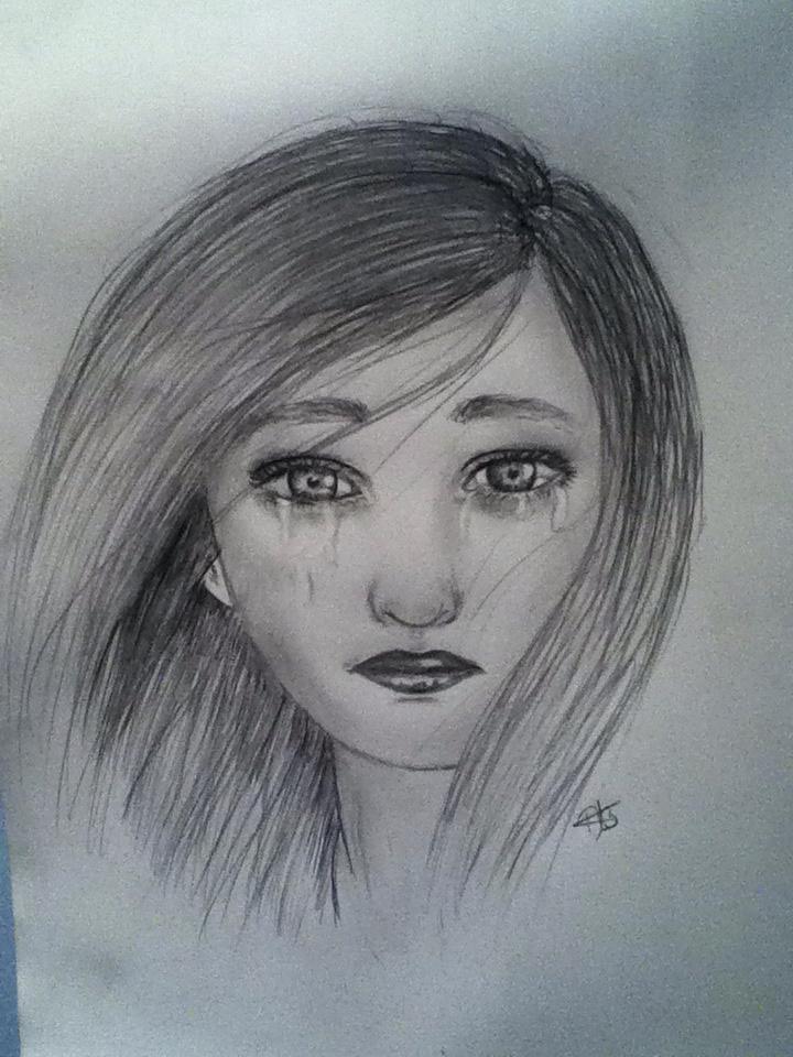 very sad girl face