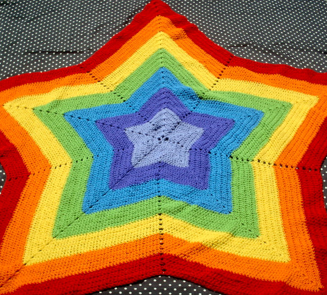 Rainbow Star Afghan