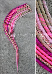 synthetic dreads - pink accent kit