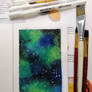 Green Galaxy (Watercolor painting)